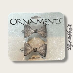 Vintage Silver-Tone Mesh Metal Hair Barrettes – "Ornaments" San Francisco